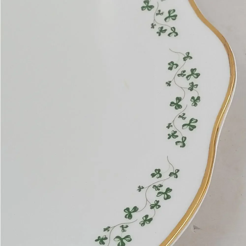 Royal Tara Shamrock Dessert Plates with Serving Platter Irish China‎ cottagecore